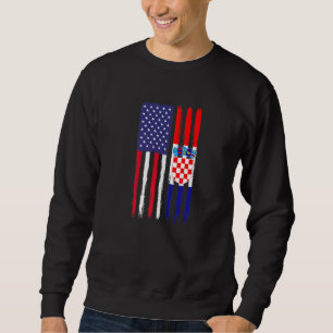 Kroatische rots halve Amerikaanse vlag patriottisc Trui
