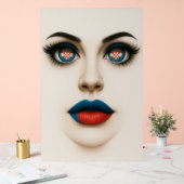 Kroatische schoonheid ogen & lippen popportret acryl bord (Huwelijk)