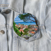 Kroatische stad Omis Ronde Button 4,0 Cm (In situ)