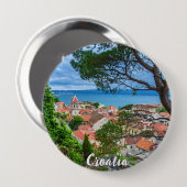 Kroatische stad Omis Ronde Button 4,0 Cm (Voorkant /achterkant)