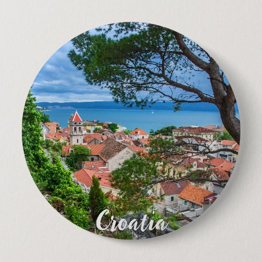 Kroatische stad Omis Ronde Button 4,0 Cm (Voorkant)
