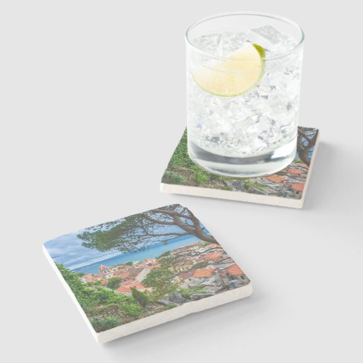 Kroatische stad Omis Stenen Onderzetter (Zijkant)