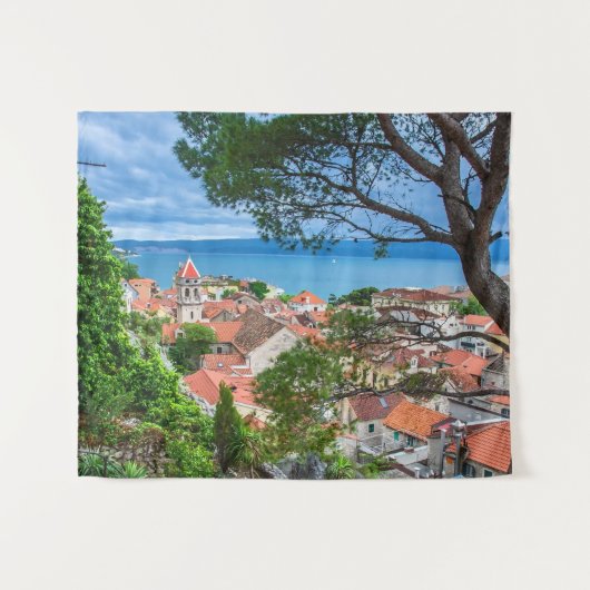 Kroatische stad Omis Wandkleed (Voorkant (horizontaal))