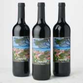 Kroatische stad Omis Wijn Etiket (Flessen)