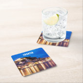 Kroatische stad Sibenik 's nachts Kartonnen Onderzetters (Insitu)