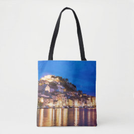 Kroatische stad Sibenik 's nachts Tote Bag
