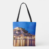 Kroatische stad Sibenik 's nachts Tote Bag (Achterkant)