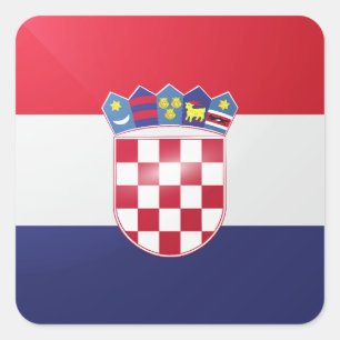 Kroatische vierkante glanzende vlag sticker