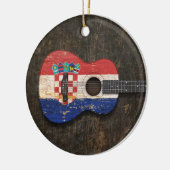 Kroatische vlag akoestische gitaar keramisch ornament (Links)