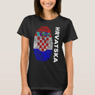 Kroatische vlag als Kroatië vingerafdruk motief T-shirt