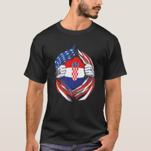 Kroatische vlag Amerikaanse trots van mijn Kroatis T-shirt