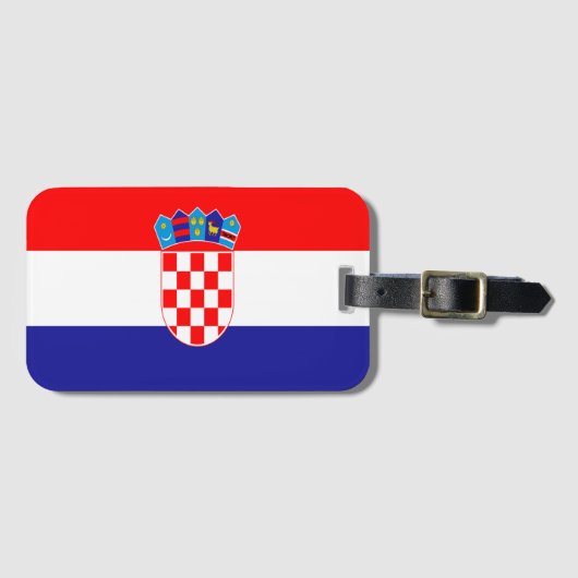 Kroatische vlag bagagelabel (Voorkant (horizontaal))