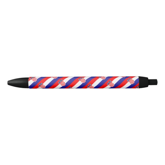 Kroatische vlag balpen zwarte inkt pen (Voorkant)