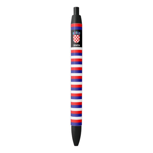 Kroatische vlag Cute Patriotic Zwarte Inkt Pen (Voorkant Verticaal)