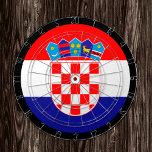 Kroatische vlag-dartboard en darts/game-board dartbord<br><div class="desc">Dartboard: Kroatië en Kroatische vlagdonker,  familiewedstrijden - hou van mijn land,  zomerspelen,  feestdag,  vaders dag,  verjaardagsfeest,  universiteitsstudenten/sportfans</div>