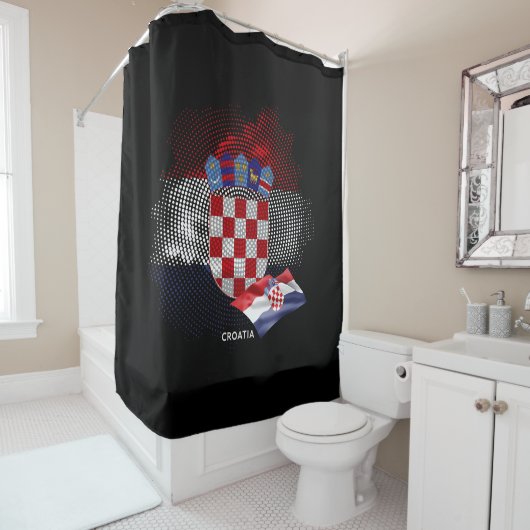 Kroatische vlag douchegordijn (In situ)