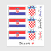 Kroatische vlag, Embleem met de Tekst van de Naam  Sticker (Vel)