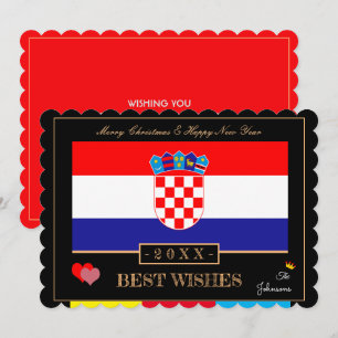Kroatische vlag en gelukkig nieuwjaar / beste wens feestdagenkaart