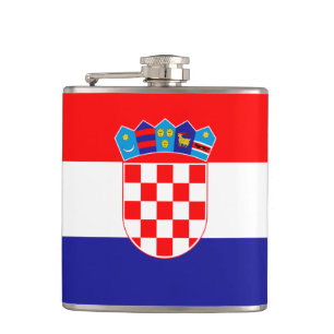 Kroatische vlag en hart, reizen Kroatië/sportfans Heupfles