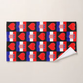 Kroatische vlag en Heart Pattern Kroatische Pride Handdoek (Handdoek)