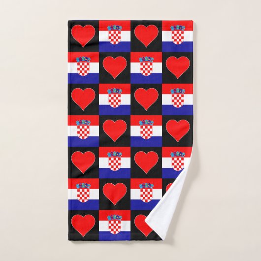 Kroatische vlag en Heart Pattern Kroatische Pride Handdoek (Handdoek)
