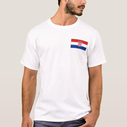 Kroatische vlag en kaart T-Shirt (Voorkant)