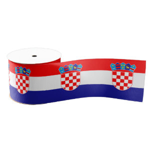 Kroatische vlag en Kroatië reizen, vakantie/sport Grosgrain Lint