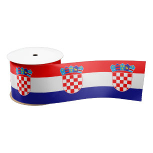 Kroatische vlag en Kroatië reizen, vakantie/sport Satijnen Lint