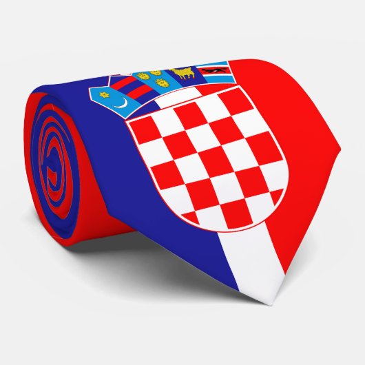 Kroatische vlag en Kroatië reizen, zakendoen en sp Stropdas (Opgerold)