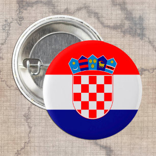 Kroatische vlag en Kroatische mode patriot/sport Ronde Button 3,2 Cm