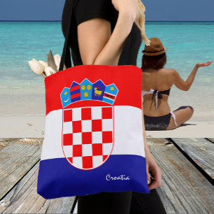 Kroatische vlag en Kroatische mode/sportfans Tote Bag