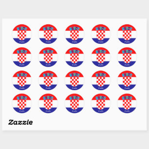 Kroatische vlag en Kroatische mode sticker/sport Ronde Sticker