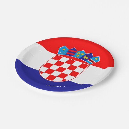 Kroatische vlag en Kroatische partij patriotten/sp Papieren Bordje (Gekanteld)