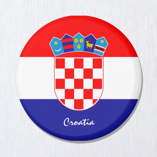 Kroatische vlag en Kroatische reis, vakantie/sport Magneet