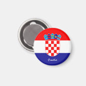 Kroatische vlag en Kroatische reis, vakantie/sport Magneet (Voorkant / Achterkant)