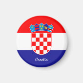 Kroatische vlag en Kroatische reis, vakantie/sport Magneet (Voorkant)