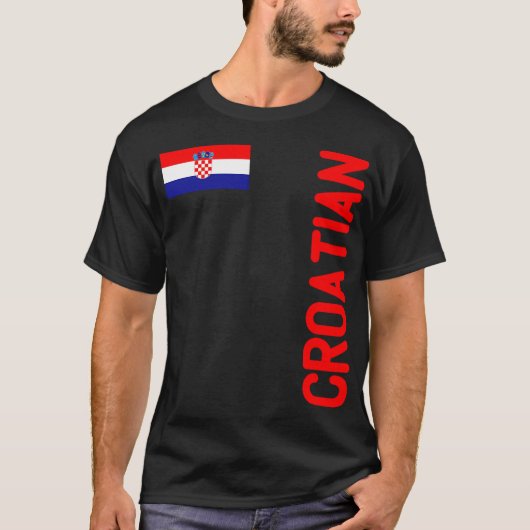 Kroatische vlag en Kroatische roots T-shirt (Voorkant)