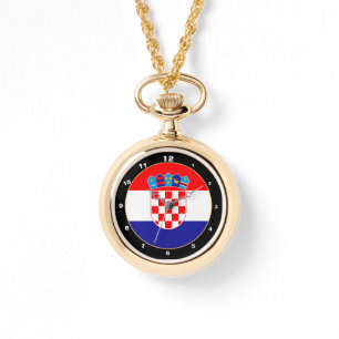 Kroatische vlag en Kroatische trendy mode/ontwerp Horloge