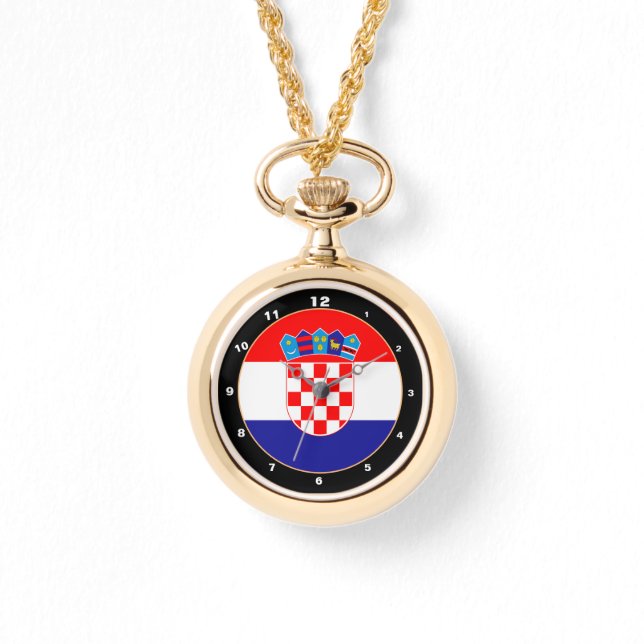 Kroatische vlag en Kroatische trendy mode/ontwerp Horloge (Voorkant)