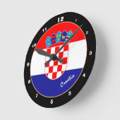 Kroatische vlag en Kroatische trendy mode/ontwerp Ronde Klok (Hoek)