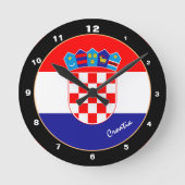 Kroatische vlag en Kroatische trendy mode/ontwerp Ronde Klok (Voorkant)