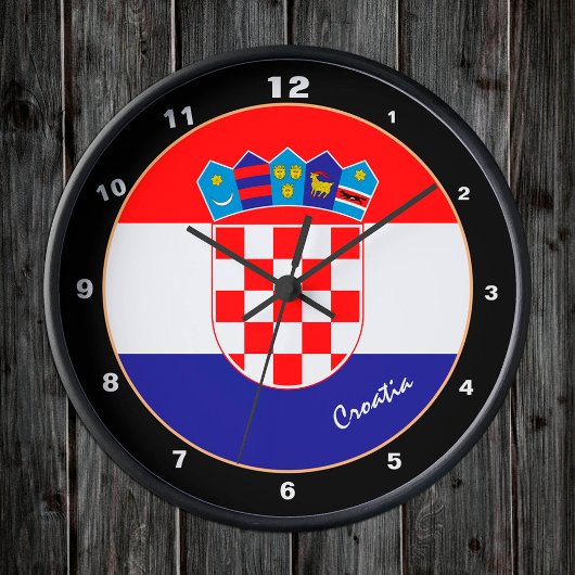 Kroatische vlag en Kroatische trendy mode/ontwerp Ronde Klok