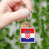 Kroatische vlag en Kroatische vakantie, reizen/spo Sleutelhanger (Hand)