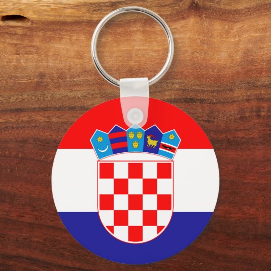Kroatische vlag en Kroatische vakantie, reizen/spo Sleutelhanger (Voorkant)