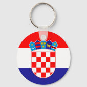 Kroatische vlag en Kroatische vakantie, reizen/spo Sleutelhanger (Achterkant)