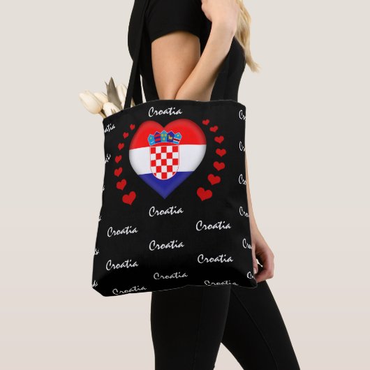 Kroatische vlag en -mode tote bag (Dichtbij)