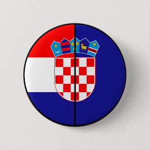 Kroatische vlag en wapenschild Patriottische Butto Ronde Button 5,7 Cm