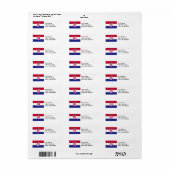 Kroatische vlag etiket (Full Sheet)