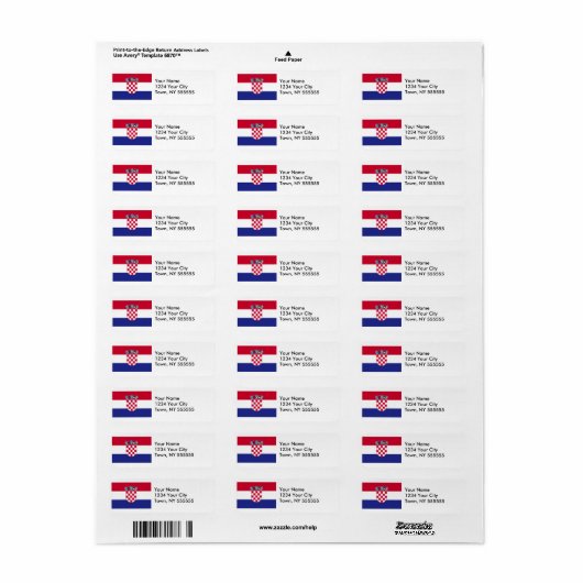Kroatische vlag etiket (Full Sheet)