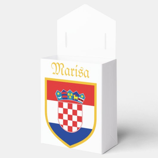 Kroatische vlag gepersonaliseerd bedankdoosjes (Geopend)